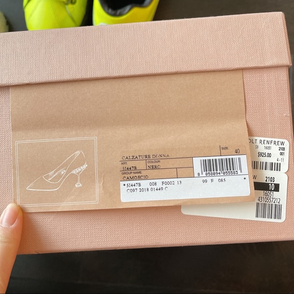 Miu Miu Crystals Black Suede Heels - Picture 5 of 6